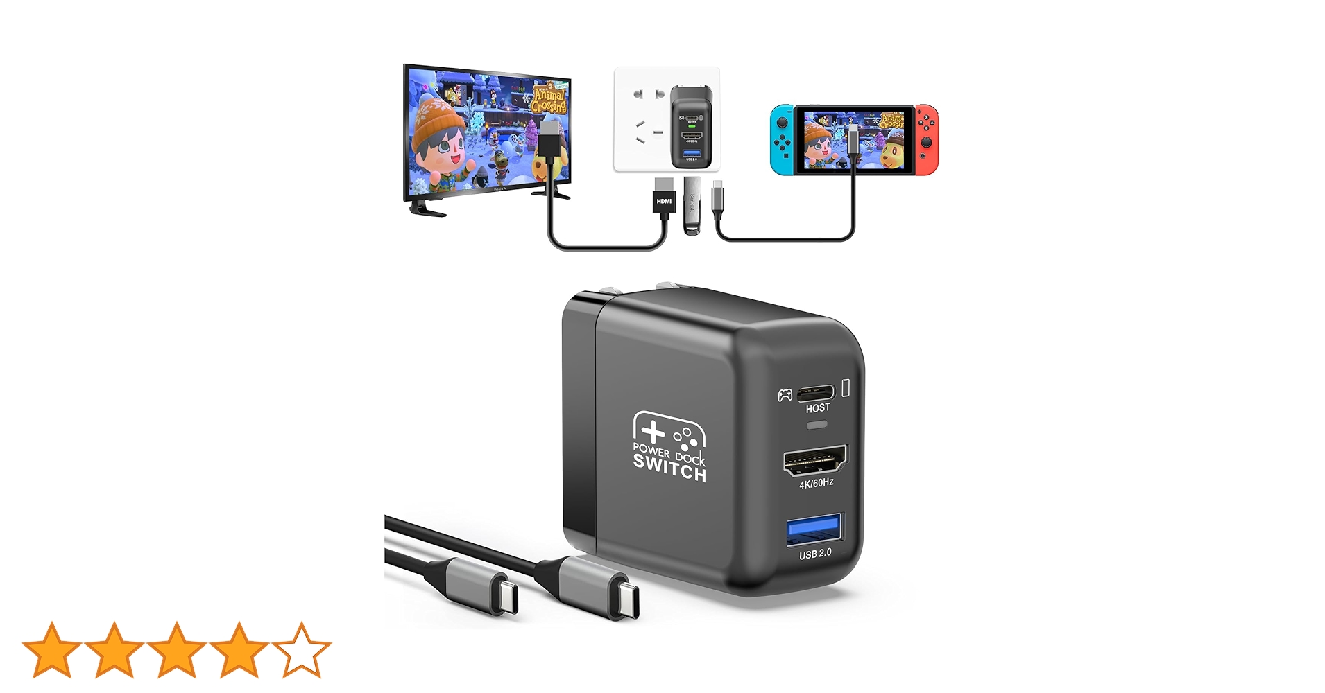 Amazon.co.jp: TreasLin Switchドック30Wスイッチ充電器ac